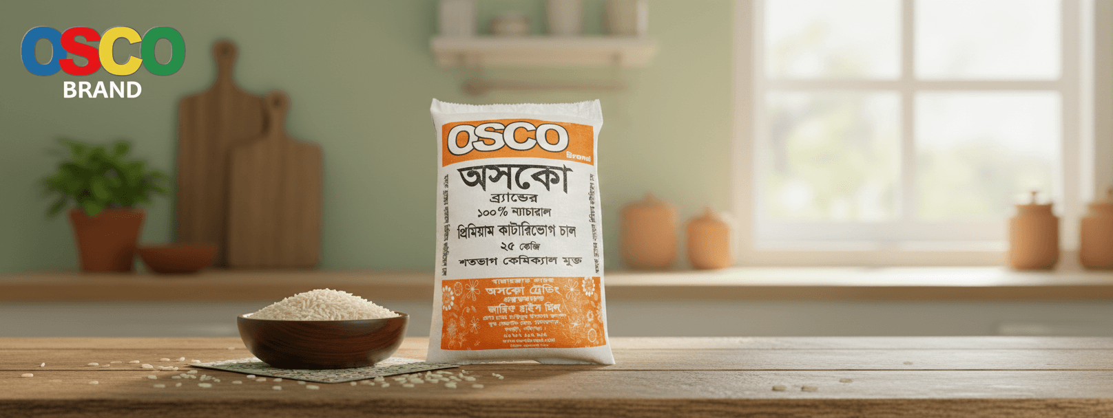 OSCO Brand এর ন্যাচারাল সুগন্ধি কাটারিভোগ চাল (Natural Sugondhi Katarivog Rice) প্রাকৃতিক স্বাদ ও পুষ্টির এক অনন্য সংমিশ্রণ